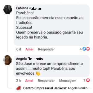 Comentários Redes Sociais Centro Empresarial Jankosz