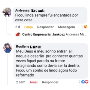 Comentários Redes Sociais Centro Empresarial Jankosz