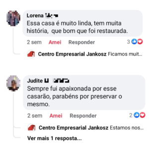 Comentários Redes Sociais Centro Empresarial Jankosz