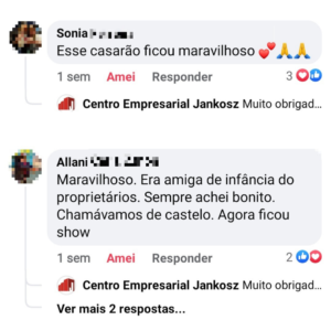 Comentários Redes Sociais Centro Empresarial Jankosz